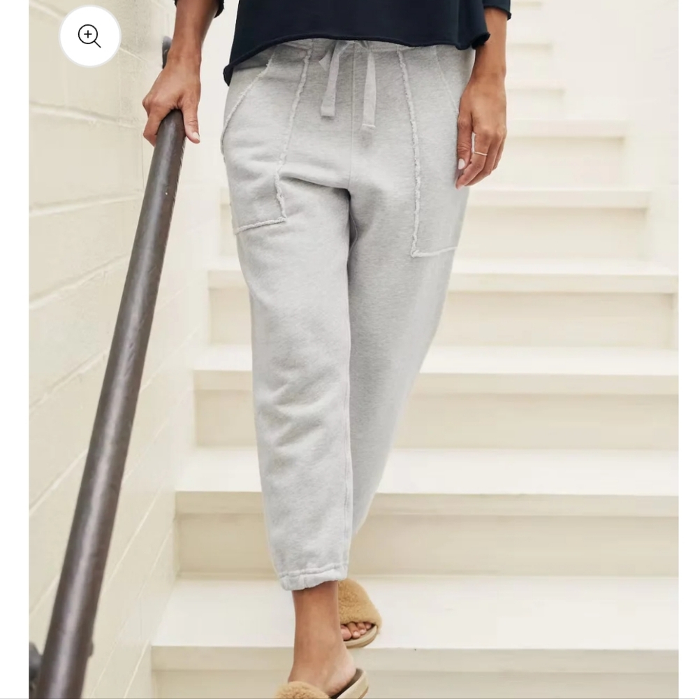 Frank & Eileen Patch Pocket Jogger in Gray Melange Sweatpants Sweats Comfy Sz XS